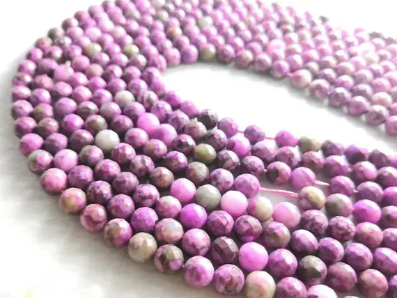 1 Full Strand 6 Mm 8mm 10mm Faceted Charoite Beads , Stone Beads, Gemstone  Beads For Bracelet Necklace Diy Jewelry