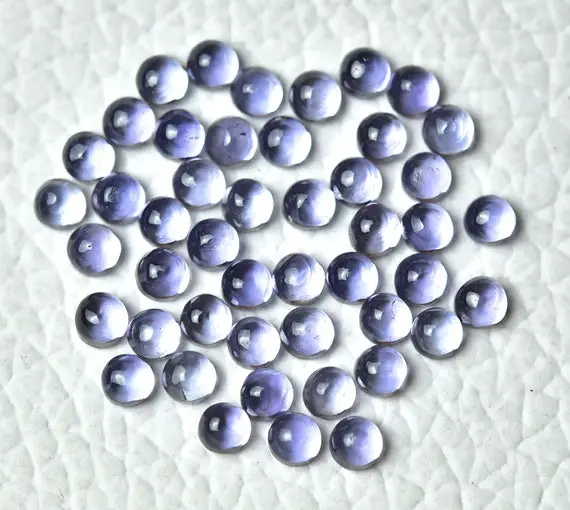 10 Pieces Natural Iolite Cabochons Gemstone Lot 2.6mm To 2.8mm Round Shape Blue Iolite Gems Cabs Loose Gemstones Smooth Cabochon C-20968