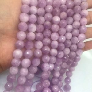 Shop Kunzite Faceted Beads! 10MM Kunzite Round Faceted Beads, AAA Quality, Length 40cm -Natural Kunzite Beads-Purple Color , AAA quality origin brazil | Natural genuine faceted Kunzite beads for beading and jewelry making.  #jewelry #beads #beadedjewelry #diyjewelry #jewelrymaking #beadstore #beading #affiliate #ad