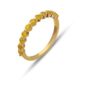 Shop Yellow Sapphire Rings! 2.0 Mm Single Prong Yellow Sapphire Ring, September Birthstone, Half Eternity Stackable Band, Sapphire Wedding Band, Stacking Ring | Natural genuine Yellow Sapphire rings, simple unique alternative gemstone engagement rings. #rings #jewelry #bridal #wedding #jewelryaccessories #engagementrings #weddingideas #affiliate #ad