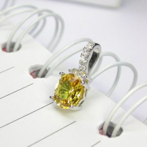 Shop Yellow Sapphire Pendants! 2.55 ct Natural yellow sapphire pendant sterling silver. | Natural genuine Yellow Sapphire pendants. Buy crystal jewelry, handmade handcrafted artisan jewelry for women.  Unique handmade gift ideas. #jewelry #beadedpendants #beadedjewelry #gift #shopping #handmadejewelry #fashion #style #product #pendants #affiliate #ad