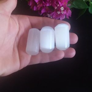 Shop Tumbled Selenite Crystals & Pocket Stones! 3 Selenite Polished Tumbles | Selenite Nuggets | Hand Carved Selenite | Selenite Tumble | Tumbled Selenite | Metaphysical Crystal | Chakras | Natural genuine stones & crystals in various shapes & sizes. Buy raw cut, tumbled, or polished gemstones for making jewelry or crystal healing energy vibration raising reiki stones. #crystals #gemstones #crystalhealing #crystalsandgemstones #energyhealing #affiliate #ad