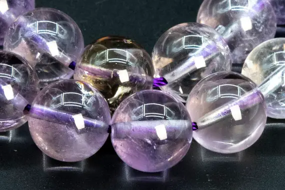 Genuine Natural Ametrine Gemstone Beads 10mm Yellow Purple Round Aa Quality Loose Beads (113434)
