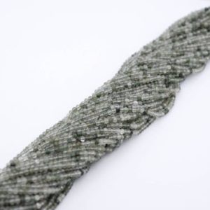 Shop Rutilated Quartz Rondelle Beads! 3mm Green Rutilated Quartz Faceted Rondelle Beads | Natural genuine rondelle Rutilated Quartz beads for beading and jewelry making.  #jewelry #beads #beadedjewelry #diyjewelry #jewelrymaking #beadstore #beading #affiliate #ad