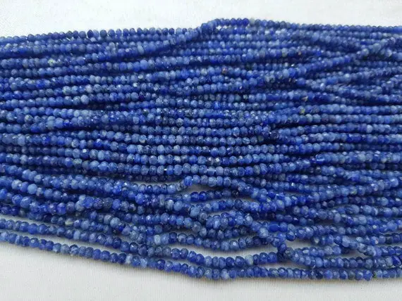 4 Strands Of Sodalite Rondelle Faceted Beads 3 To 4mm 13" Strand Each