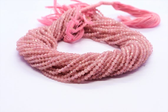 5 Strand Wholesale Morganite Faceted Rondelle Shape Beads Pink Morganite Gemstone 3mm Beads Morganite Beads Strand For Jewelry Making Craft