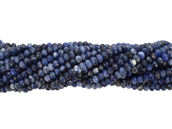 5x8mm Faceted Sodalite Rondelle Bead Strand (16 Inches Long)
