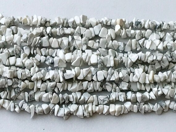6-9mm Howlite Beads, Natural Howlite Gemstone, Howlite Chip Beads, Raw Howlite For Necklace, 34 Inch