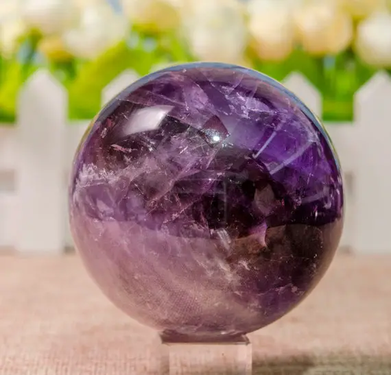 71mm Ametrine Sphere Purple Crystal Ball Polished Stone Smooth Round Quartz Sphere For Jewelry Making/handcraft/decor/collection