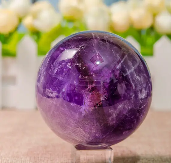 73mm Ametrine Sphere Purple Crystal Ball Polished Stone Smooth Round Quartz Sphere For Jewelry Making/handcraft/decor/collection