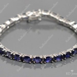 Shop Iolite Bracelets! 925 Sterling Silver, Natural Iolite Bracelet, Iolite Tennis Bracelet, Iolite Jewelry, December Birthstone, Women Bracelet, Gift For Her | Natural genuine Iolite bracelets. Buy crystal jewelry, handmade handcrafted artisan jewelry for women.  Unique handmade gift ideas. #jewelry #beadedbracelets #beadedjewelry #gift #shopping #handmadejewelry #fashion #style #product #bracelets #affiliate #ad