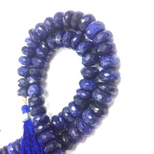 Shop Sodalite Rondelle Beads! AAA Indian sodalite faceted rondelle beads 7mm-8mm, sodalite loose gemstone, blue sapphire stone necklace jewelry | Natural genuine rondelle Sodalite beads for beading and jewelry making.  #jewelry #beads #beadedjewelry #diyjewelry #jewelrymaking #beadstore #beading #affiliate #ad