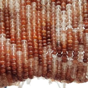 Shop Rutilated Quartz Rondelle Beads! AAA+++1 Strand pink rutilated Natural quartz faceted rondelle beads/pink rutile quartz faceted beads/rutile gemstone beads/13" Length. | Natural genuine rondelle Rutilated Quartz beads for beading and jewelry making.  #jewelry #beads #beadedjewelry #diyjewelry #jewelrymaking #beadstore #beading #affiliate #ad