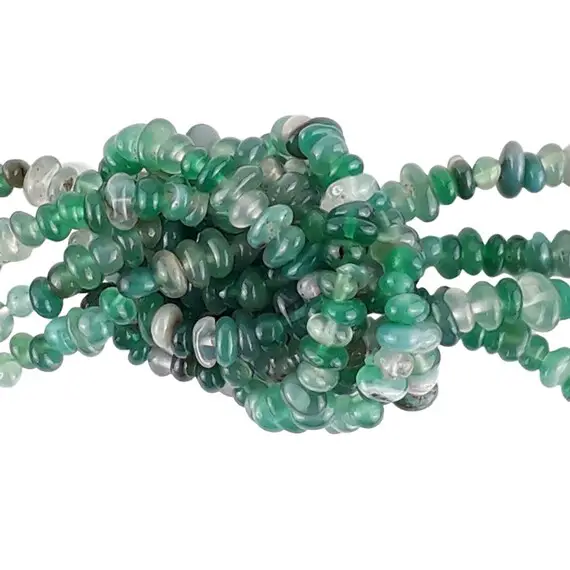 Green Agate Bead Chips, Bag Of 50 Pieces Or Full Strand, Reiki Infused A Grade Agate Crystal Gemstone Beads