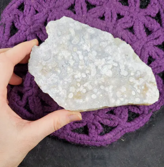 Flower Agate Slab Healing Stones Large Freeform Slice Rough Crystal Altar Stone Madagascar
