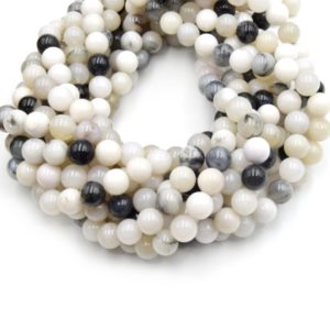 Agate Beads | Natural Agate Beads | Black Agate Beads | White Agate Beads | Smooth Round Gemstone Beads | 6mm Beads, 8mm Beads | Natural genuine beads Array beads for beading and jewelry making.  #jewelry #beads #beadedjewelry #diyjewelry #jewelrymaking #beadstore #beading #affiliate #ad