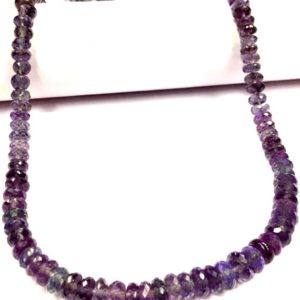 Shop Alexandrite Necklaces! Extremely Beautiful~~Great Sparkling~~Alexandrite Beads Necklace Faceted Alexandrite Rondelle Beads Alexandrite Gemstone Beads  20 Inch Long | Natural genuine Alexandrite necklaces. Buy crystal jewelry, handmade handcrafted artisan jewelry for women.  Unique handmade gift ideas. #jewelry #beadednecklaces #beadedjewelry #gift #shopping #handmadejewelry #fashion #style #product #necklaces #affiliate #ad