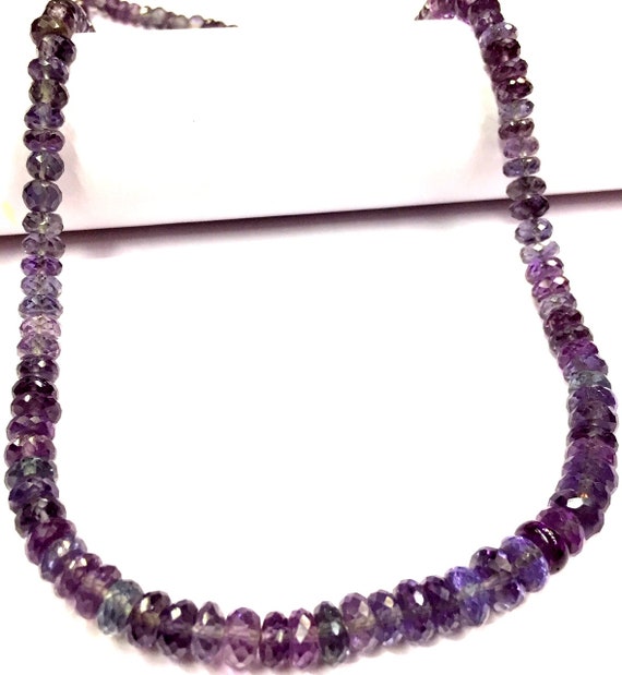 Extremely Beautiful~~great Sparkling~~alexandrite Beads Necklace Faceted Alexandrite Rondelle Beads Alexandrite Gemstone Beads  20 Inch Long