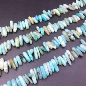 Natural Amazonite Chip Beads Tiny Amazonite Stick Spike Point Shard Beads Polished Green Gemstone Beading Supplies 10-25mm 15.5" full strand | Natural genuine chip Amazonite beads for beading and jewelry making.  #jewelry #beads #beadedjewelry #diyjewelry #jewelrymaking #beadstore #beading #affiliate #ad