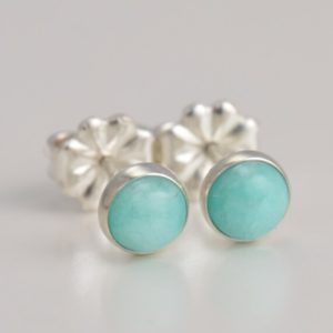 Shop Amazonite Jewelry! amazonite 4mm sterling silver stud earrings | Natural genuine Amazonite jewelry. Buy crystal jewelry, handmade handcrafted artisan jewelry for women.  Unique handmade gift ideas. #jewelry #beadedjewelry #beadedjewelry #gift #shopping #handmadejewelry #fashion #style #product #jewelry #affiliate #ad