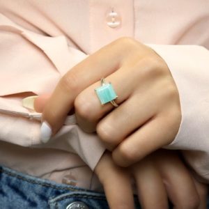 Shop Amazonite Rings! Sterling Silver Amazonite Ring · Bridesmaid Gifts · Engagement Ring · Silver Promise Ring · Proposal Ring Sterling Silver | Natural genuine Amazonite rings, simple unique alternative gemstone engagement rings. #rings #jewelry #bridal #wedding #jewelryaccessories #engagementrings #weddingideas #affiliate #ad