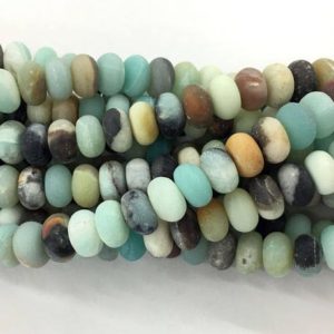 Shop Amazonite Rondelle Beads! Amazonite Matte Beads, Natural Gemstone Beads, Rondelle Stone Beads 4x6mm 5x8mm 15'' | Natural genuine rondelle Amazonite beads for beading and jewelry making.  #jewelry #beads #beadedjewelry #diyjewelry #jewelrymaking #beadstore #beading #affiliate #ad