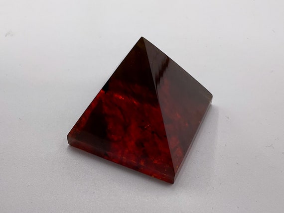 Amber Pyramid High Quality Stone Point Carving Metaphysical Mineral Baltic Amber