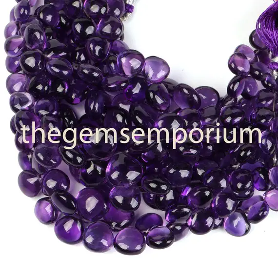 Amethyst Smooth Plain Heart Shape Gemstone Beads, Amethyst Smooth Plain Beads, ,gemstone For Jewelry Making