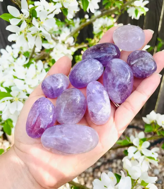 Amethyst Crystal (1) Large Amethyst Tumbled Stone, Purple Amethyst, Lilac Amethyst, Polished Round
