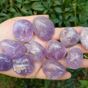 Shop Tumbled Amethyst Crystals & Pocket Stones! Light Amethyst Tumbled Stones 20-40mm (1"-1.5") | Natural genuine stones & crystals in various shapes & sizes. Buy raw cut, tumbled, or polished gemstones for making jewelry or crystal healing energy vibration raising reiki stones. #crystals #gemstones #crystalhealing #crystalsandgemstones #energyhealing #affiliate #ad