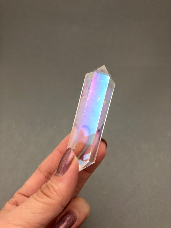 Angel Aura Quartz Double Terminated Point (2 3/8 -  3 1/2" Long) Lightbody Aura Crystal Metaphysical Stone Crystal Magic Home Decor Crystals