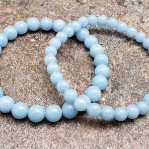 Shop Angelite Jewelry! Angelite Gemstone Bracelet, 7 inch | Natural genuine Angelite jewelry. Buy crystal jewelry, handmade handcrafted artisan jewelry for women.  Unique handmade gift ideas. #jewelry #beadedjewelry #beadedjewelry #gift #shopping #handmadejewelry #fashion #style #product #jewelry #affiliate #ad