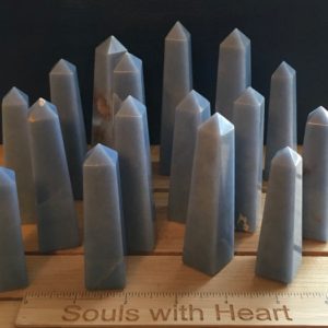 Angelite Gemstone Tower, Healing Stone, Healing Crystal, Chakra  Stone, Spiritual Stone | Natural genuine stones & crystals in various shapes & sizes. Buy raw cut, tumbled, or polished gemstones for making jewelry or crystal healing energy vibration raising reiki stones. #crystals #gemstones #crystalhealing #crystalsandgemstones #energyhealing #affiliate #ad