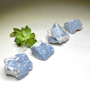 Angelite Rough Stones | Natural genuine stones & crystals in various shapes & sizes. Buy raw cut, tumbled, or polished gemstones for making jewelry or crystal healing energy vibration raising reiki stones. #crystals #gemstones #crystalhealing #crystalsandgemstones #energyhealing #affiliate #ad