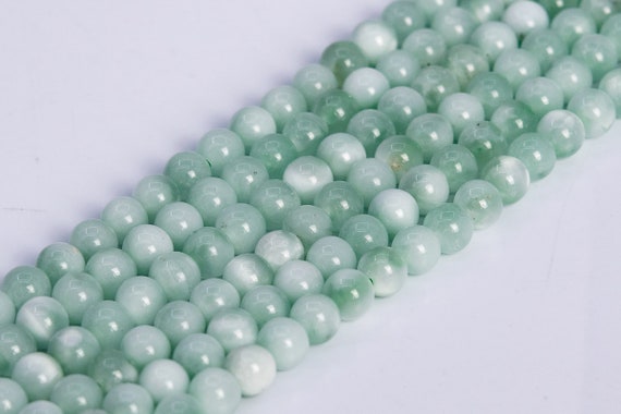 Genuine Natural Green Angelite Loose Beads Grade Aaa Round Shape 5mm