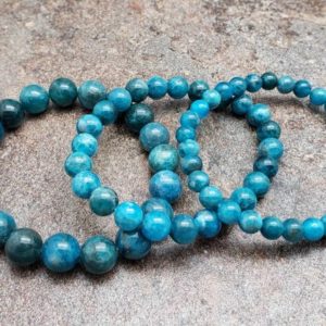 Blue Apatite Gemstone Bracelet, 7 inch | Natural genuine Apatite bracelets. Buy crystal jewelry, handmade handcrafted artisan jewelry for women.  Unique handmade gift ideas. #jewelry #beadedbracelets #beadedjewelry #gift #shopping #handmadejewelry #fashion #style #product #bracelets #affiliate #ad