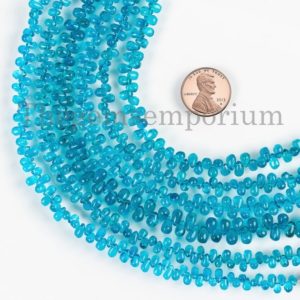 Shop Apatite Bead Shapes! Neon Apatite Tear Drop Briolette, 3×4-4x7mm Neon Apatite Beads, Smooth Beads, Apatite Drop Beads, Beads Strand, Necklace Beads | Natural genuine other-shape Apatite beads for beading and jewelry making.  #jewelry #beads #beadedjewelry #diyjewelry #jewelrymaking #beadstore #beading #affiliate #ad