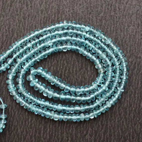 Natural Blue Apatite Beads, Smooth Round Apatite Beads, Gemstone For Jewellery, Apatite Gemstone, Round Beads, 3 - 4mm, 16" Strand #pp4227