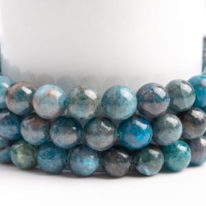 Shop Apatite Round Beads! Natural Blue Green Apatite Gemstone Grade A Round 7-8mm Loose Beads | Natural genuine round Apatite beads for beading and jewelry making.  #jewelry #beads #beadedjewelry #diyjewelry #jewelrymaking #beadstore #beading #affiliate #ad
