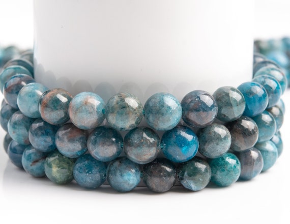 Natural Blue Green Apatite Gemstone Grade A Round 7-8mm Loose Beads