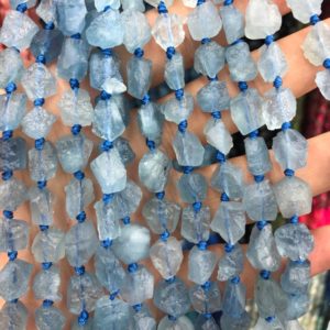Shop Aquamarine Chip & Nugget Beads! Genuine Aquamarine Beads, Natural Gemstone Beads, Rough Nugget Beads, Raw Stone Beads 6-8mm | Natural genuine chip Aquamarine beads for beading and jewelry making.  #jewelry #beads #beadedjewelry #diyjewelry #jewelrymaking #beadstore #beading #affiliate #ad