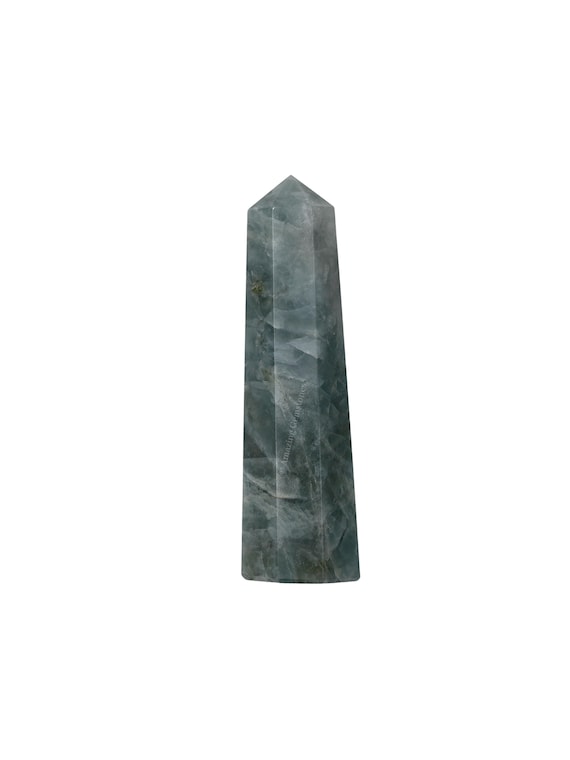 Aquamarine Healing Crystal Point Tower, Natural Healing Crystal Wand For Reiki Healing And Crystal Grid, Gifts For Her (free Velvet Pouch)