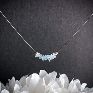 Shop Aquamarine Necklaces! Raw Aquamarine Birthstone Necklace Choker Gemstone Jewelry for Her | Natural genuine Aquamarine necklaces. Buy crystal jewelry, handmade handcrafted artisan jewelry for women.  Unique handmade gift ideas. #jewelry #beadednecklaces #beadedjewelry #gift #shopping #handmadejewelry #fashion #style #product #necklaces #affiliate #ad