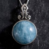 Roman Blue Pendant, Aquamarine Pendant, Natural Aquamarine, March Birthstone, Vintage Pendant, Blue Pendant, Silver Pendant, Aquamarine | Natural genuine Gemstone jewelry. Buy crystal jewelry, handmade handcrafted artisan jewelry for women.  Unique handmade gift ideas. #jewelry #beadedjewelry #beadedjewelry #gift #shopping #handmadejewelry #fashion #style #product #jewelry #affiliate #ad