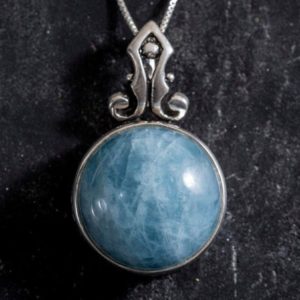 Roman Blue Pendant, Aquamarine Pendant, Natural Aquamarine, March Birthstone, Vintage Pendant, Blue Pendant, Silver Pendant, Aquamarine | Natural genuine Array jewelry. Buy crystal jewelry, handmade handcrafted artisan jewelry for women.  Unique handmade gift ideas. #jewelry #beadedjewelry #beadedjewelry #gift #shopping #handmadejewelry #fashion #style #product #jewelry #affiliate #ad