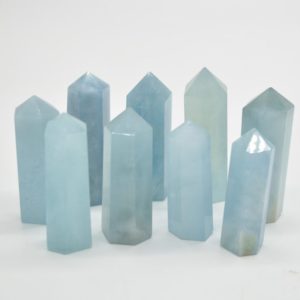 Shop Aquamarine Points & Wands! Aquamarine Point / Tower / Wand  – 1 Count – Various Sizes | Natural genuine stones & crystals in various shapes & sizes. Buy raw cut, tumbled, or polished gemstones for making jewelry or crystal healing energy vibration raising reiki stones. #crystals #gemstones #crystalhealing #crystalsandgemstones #energyhealing #affiliate #ad