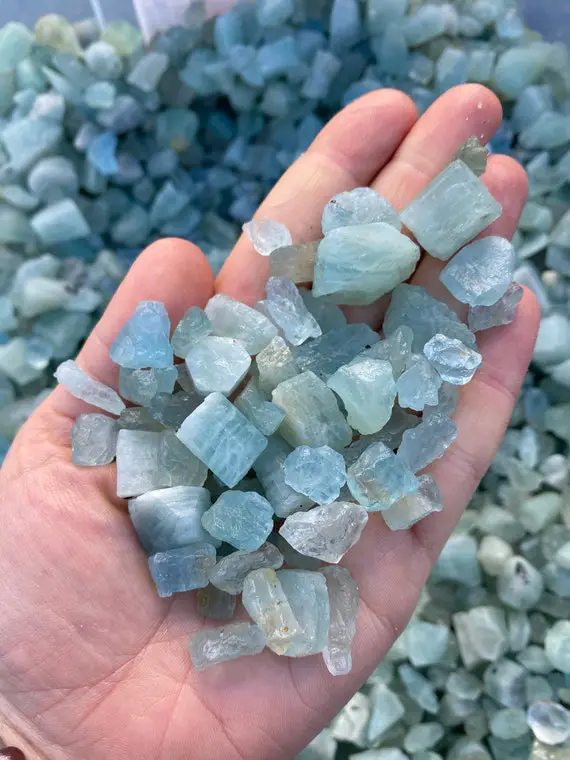 Raw Aquamarine Crystal (1g To 25g) Grade Aa - Raw Aquamarine Stone - Aquamarine Raw - Raw Aquamarine - Throat Chakra Crystals And Stones