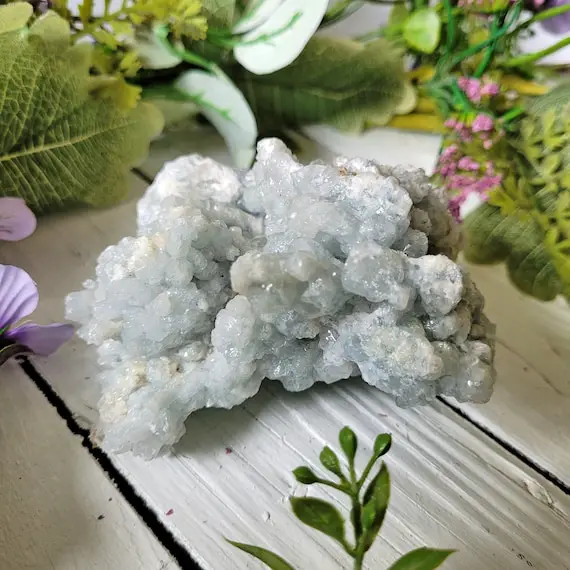 Blue Aragonite Crystal Cluster, Ethically Sourced