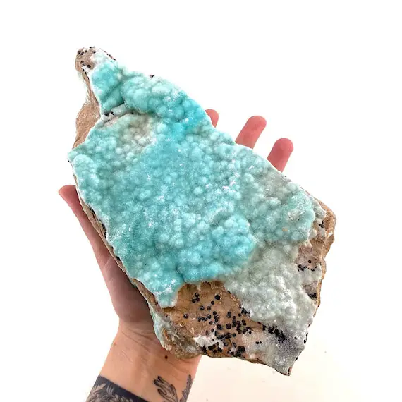 Xxl Blue Aragonite (pakistan), Blue Aragonite Specimen, Raw Aragonite, Botryoidal Aragonite Crystal