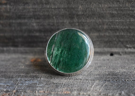 Natural Green Aventurine Ring,925 Silver Ring,green Aventurine Ring,handmade Ring,natural Aventurine Ring,round Shape Ring,gemstone Ring